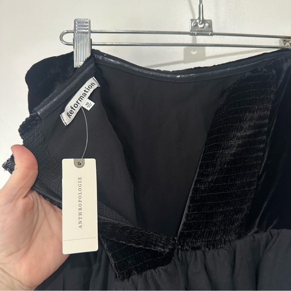 NWT New Reformation St. Louis Strapless Velvet Bubble Mini Dress - Picture 6 of 7